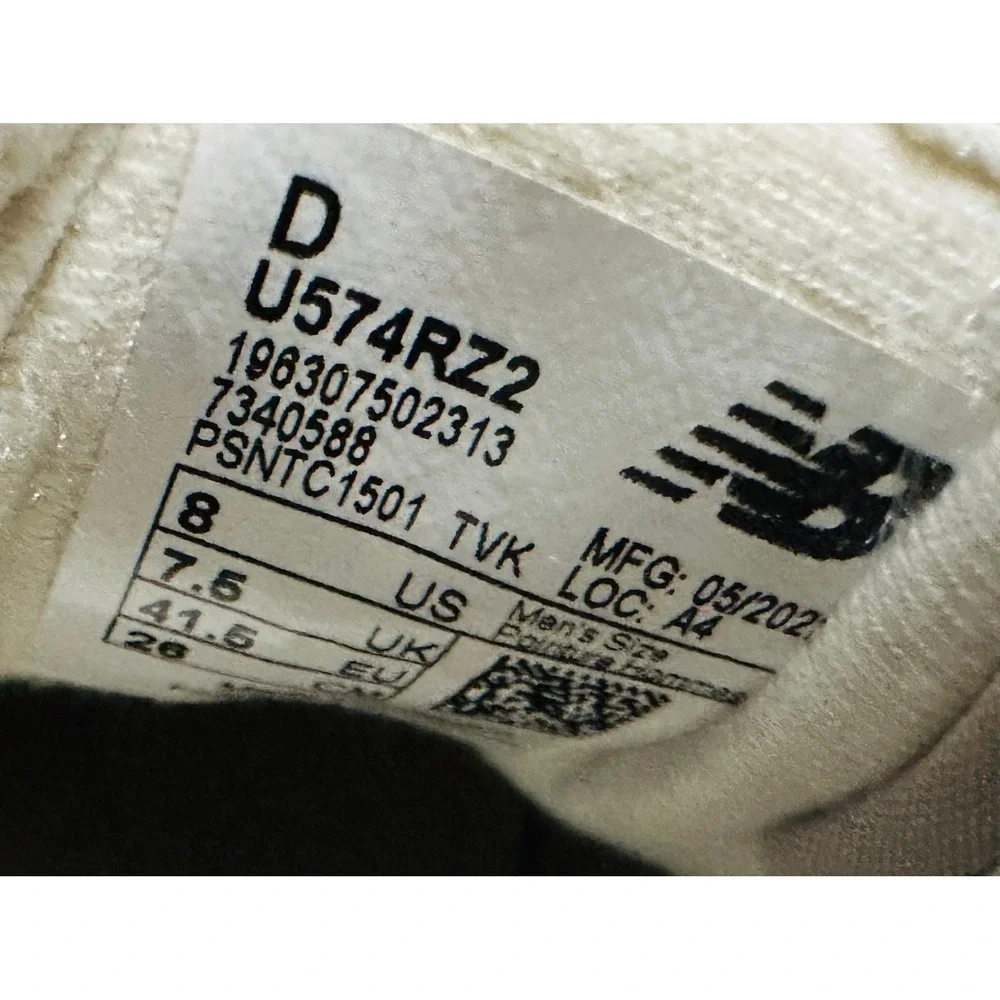 New Balance 574 Mens 8 Beige Hairy Suede Mesh Low Top Sneakers U574RZ2 - Picture 6 of 13